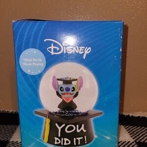 NIB Disney Stitch You Did It! Musical Snowglobe Graduation - Pomp & Circumstance